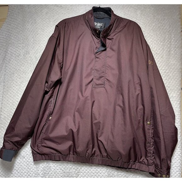 Dryjoys by FootJoy Rain Jacket Men XL Black Houndstooth Accents Full Zip Pockets - Picture 1 of 12
